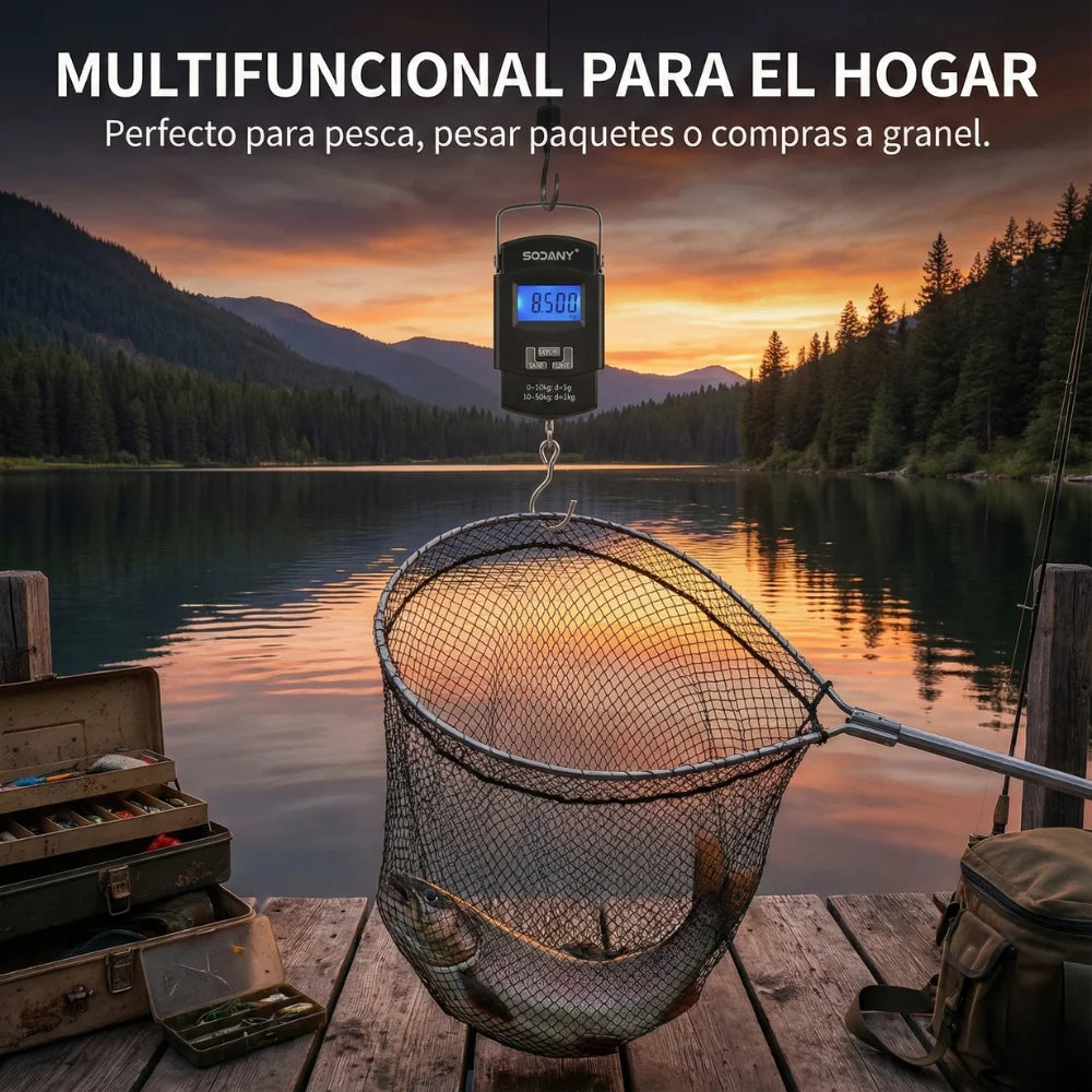 Báscula Digital para Maletas 50kg – Portátil con Pantalla LCD y Función Tara