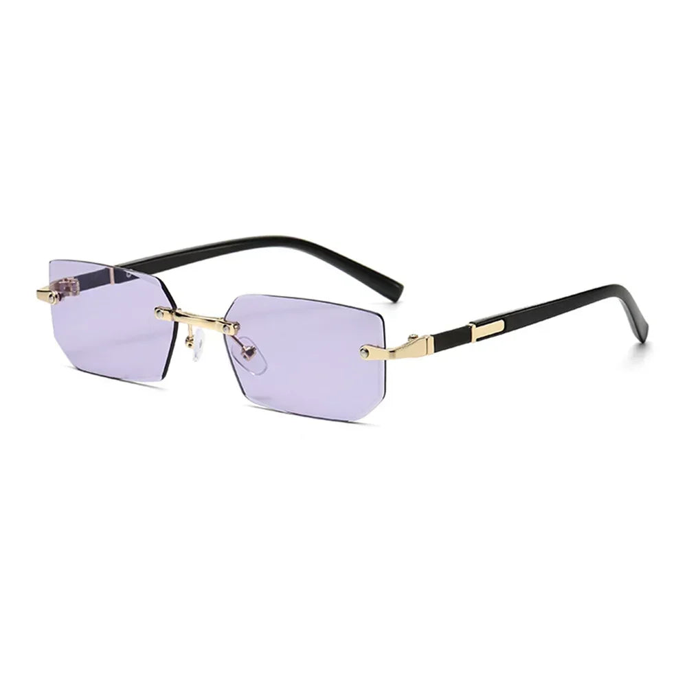 Gafas de Sol Rectangulares Sin Montura – Estilo Vintage Y2K Unisex con Protección UV400