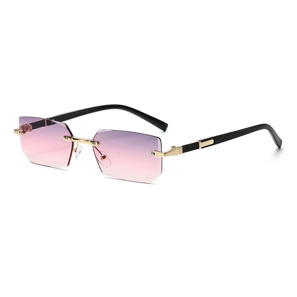 Gafas de Sol Rectangulares Sin Montura – Estilo Vintage Y2K Unisex con Protección UV400