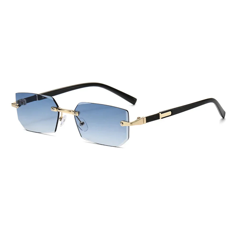Gafas de Sol Rectangulares Sin Montura – Estilo Vintage Y2K Unisex con Protección UV400