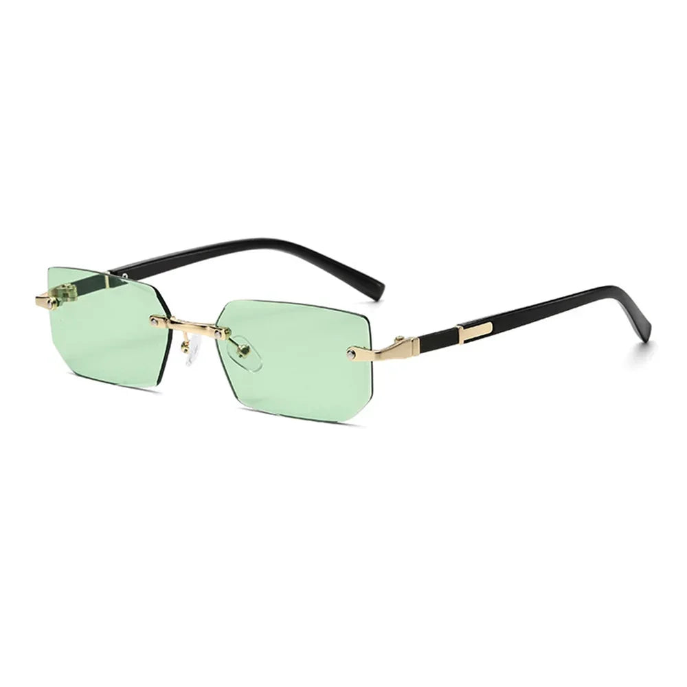 Gafas de Sol Rectangulares Sin Montura – Estilo Vintage Y2K Unisex con Protección UV400