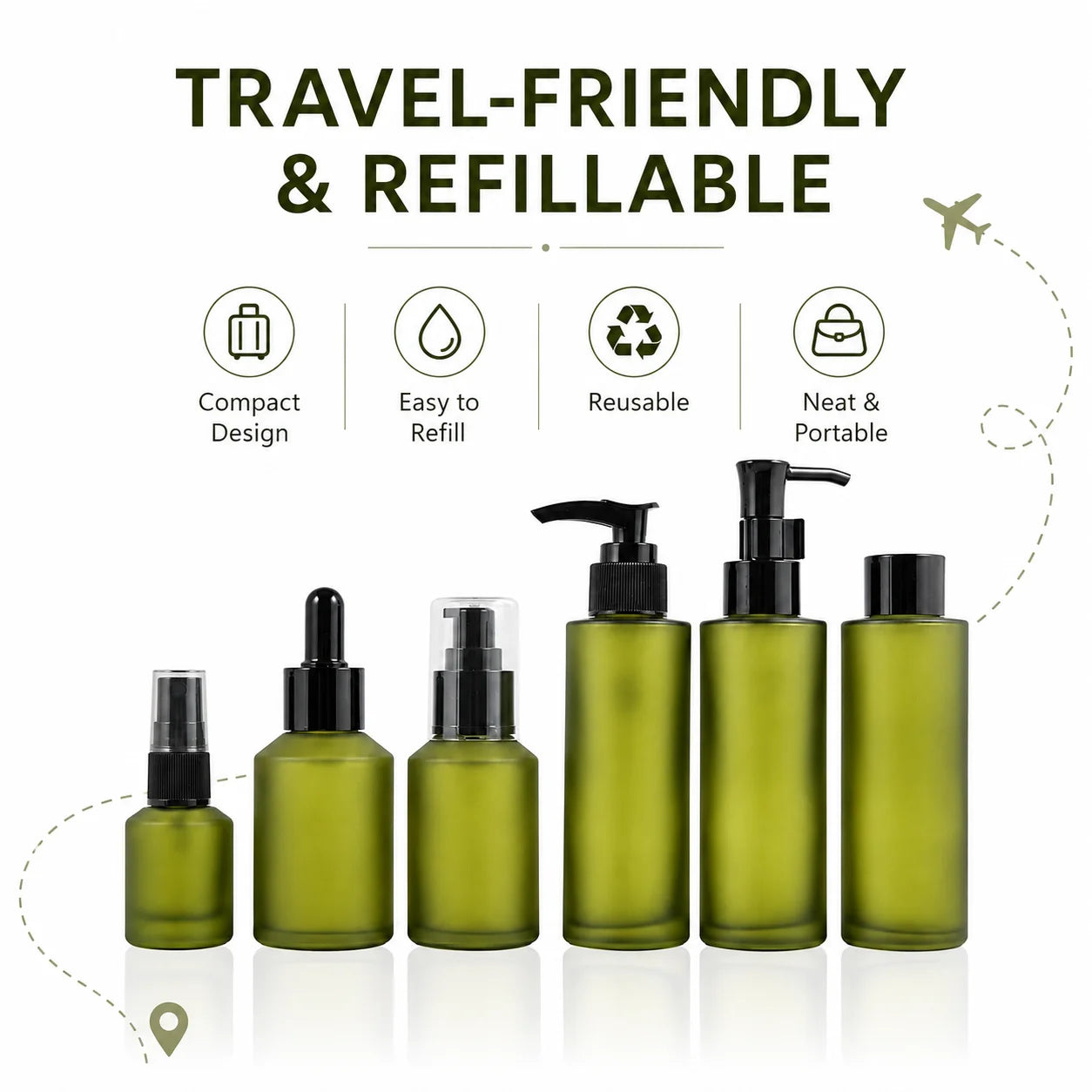 Envase Cosmético Recargable para Viaje