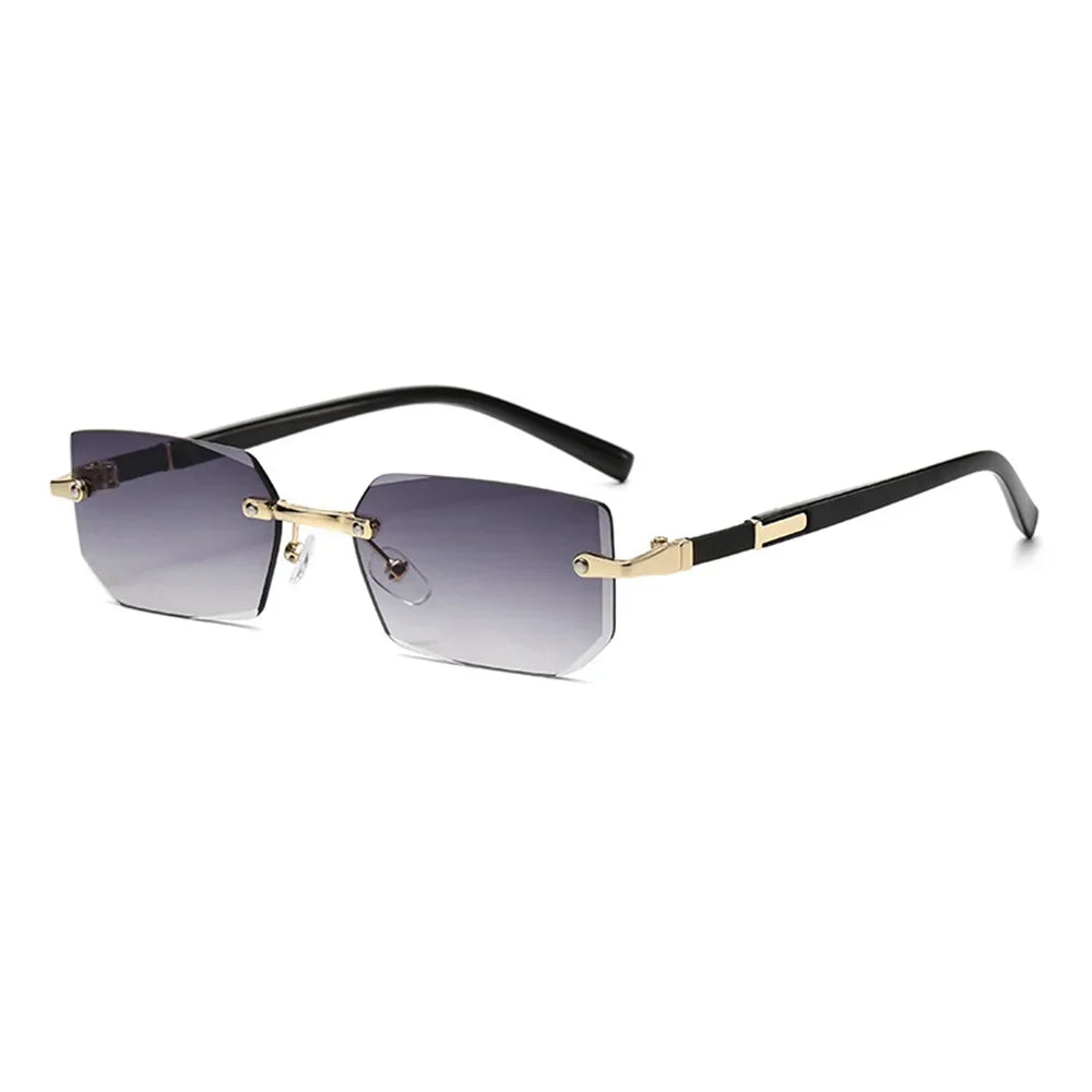 Gafas de Sol Rectangulares Sin Montura – Estilo Vintage Y2K Unisex con Protección UV400