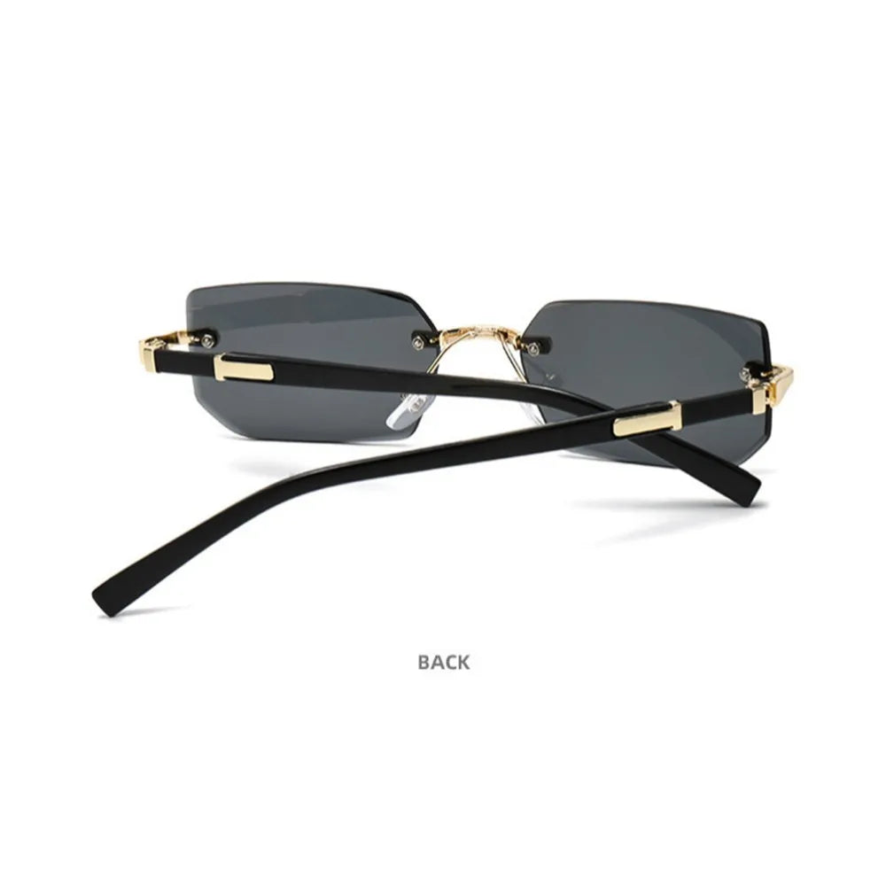 Gafas de Sol Rectangulares Sin Montura – Estilo Vintage Y2K Unisex con Protección UV400